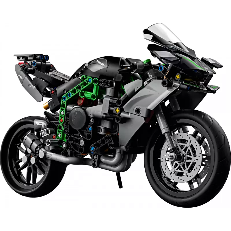 LEGO Technic motocikla modelis Kawasaki Ninja H2R 42170 — 1:1 mēroga replika, 643 detaļas, instrukciju lapa, no 10 gadiem
