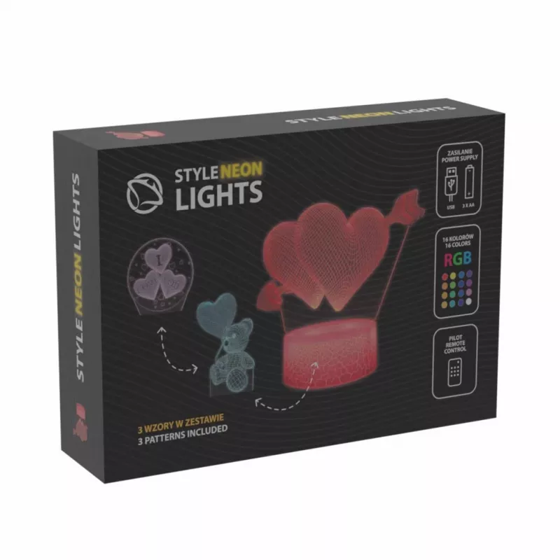 Manta SNL115RGB RGB 3D sirds dekoratīvo LED lampu komplekts