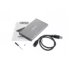 Ārējais HDD/SSD korpuss NATEC Rhino GO — 2,5 collu SATA, 9,5 mm, USB 3.0, alumīnijs, pelēks, līdz 4 TB