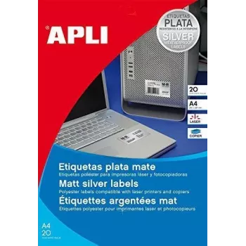 Etiķete agipa 10070 sudraba poliestera 63,5 x 29,6 mm laikapstākļiem izturīga netīrumu noturīga