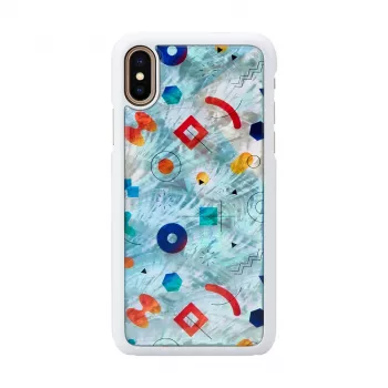 Telefona maciņš iKins priekš iPhone XS / iPhone X S – balts poppin rock aizsargājošs aizmugures vāciņš