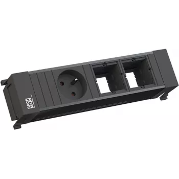 Kontaktligzdu bloks 3-kārtīgs Bachmann 916.063 melns — 3 kontaktligzdas, iebūvējama montāža