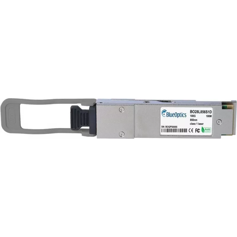 HPE JQ344A kompatibler BlueOptics QSFP28 Transceiver für Multimode 100 Gigabit Highspeed Datenübertragungen in Glasfaser Netzwerken. Unterstützt 100 G