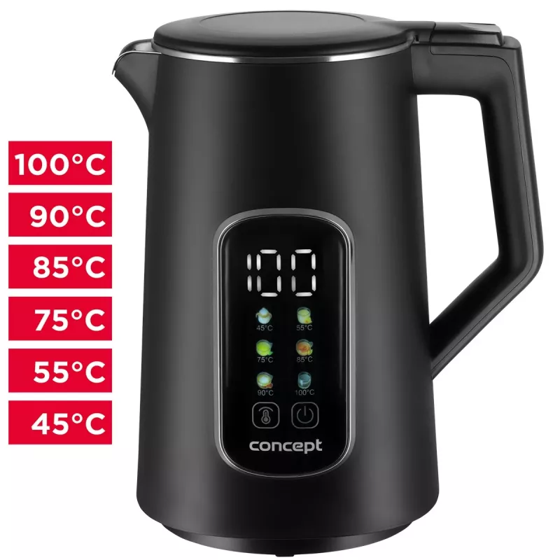 Elektriskā tējkanna Concept Solution RK3385 ar temperatūras kontroli, 1,7 L tilpums