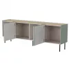 Kumode cama meble FELLINI 2000×400×700 mm, olīvkrāsā ar eļļotu ozola virsmu, MDF korpuss