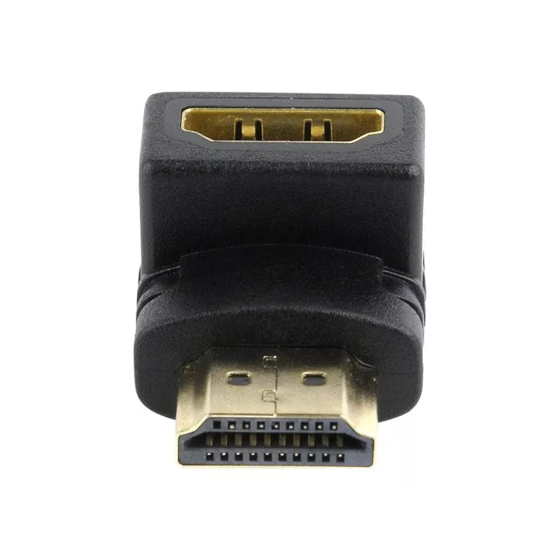 HDMI savienotāju adapteris GEMBIRD A-HDMI90-FML, HDMI uz HDMI, taisnleņķa 90° adapteris, melns