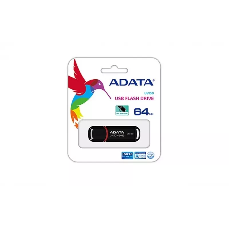ADATA 64GB DashDrive UV150 USB zibatmiņa USB Type-A 3.2 Gen 1 (3.1 Gen 1) Melna