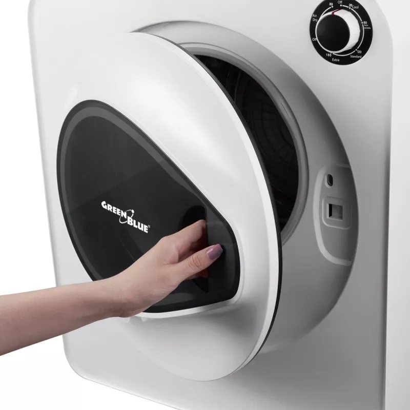 Veļas žāvētājs GreenBlue GB405 — elektrisks 830 W, 3 kg ietilpība, mini ceļojumu modelis