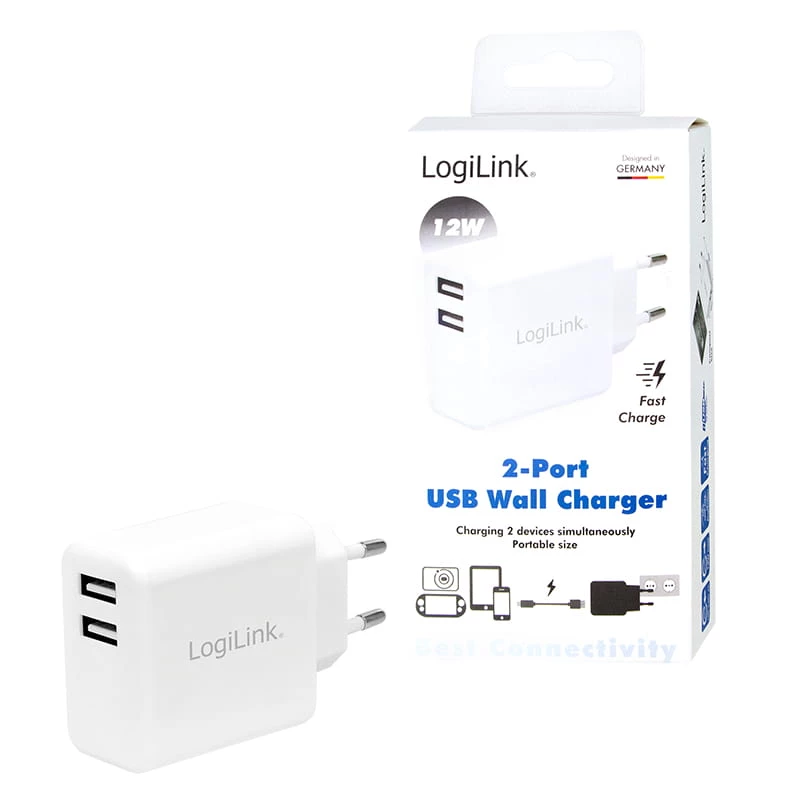 LogiLink barošanas bloks - 12 W - 2,4 A - 2 izejas pieslēgvietas (USB)