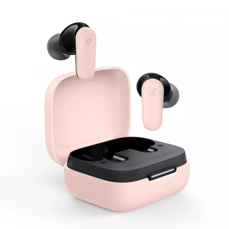 Austiņas Anker P30i bezvadu ievietojamās austiņas zvaniem un mūzikai, USB Type-C, Bluetooth, gaiši rozā