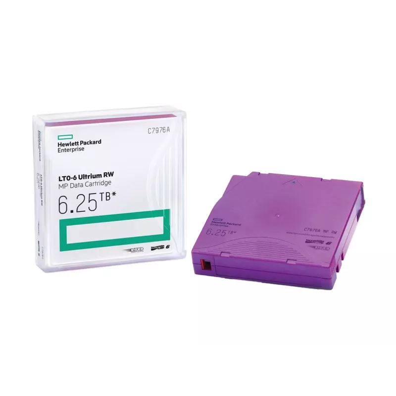 HPE LTO Ultrium 6 RW datu lentes kasetne C7976AN — 6,25 TB, violeta, 20 iepakojumā