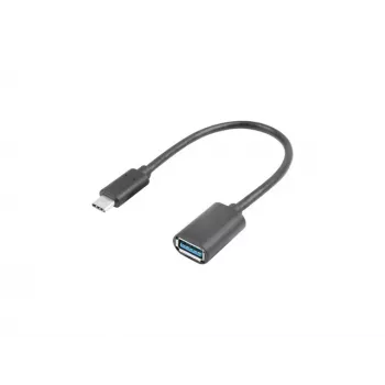 LANBERG AD-UC-UA-04 adapteris USB TYPE-C M - USB Type-A F 15cm Melns