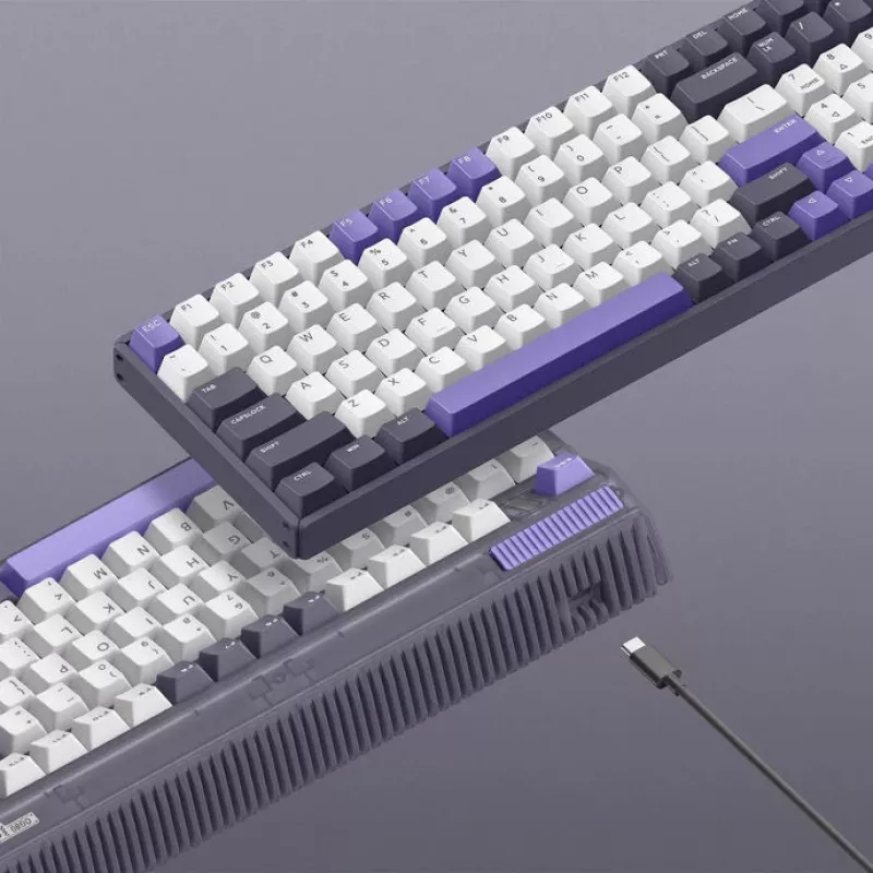 IQUNIX F97 Lavandin bezvadu spēļu tastatūra, RGB, MX Red slēdži, US
