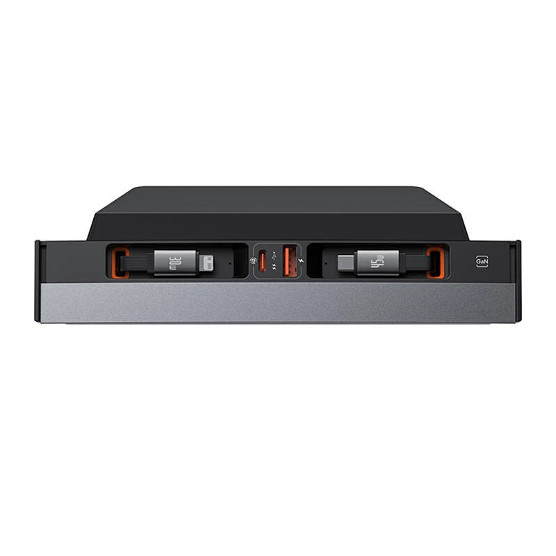 Hub Baseus T-Space ar USB-C uz Lightning kabeļiem Tesla automašīnām (melns)