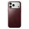Ādas vāciņš Nomad Modern iPhone 17 Pro Max (6,9 collas) — Burgundy, āda+TPU+PC