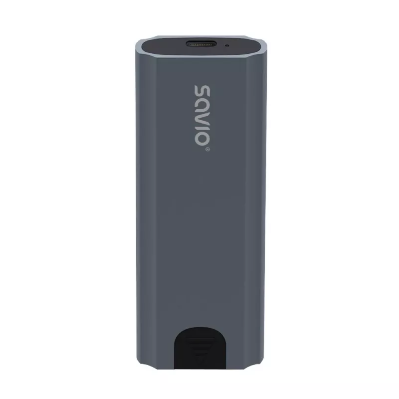 M.2 SSD korpuss SAVIO AK-67 pelēks, USB 10 Gbit/s, atbalsta vienu M.2 disku