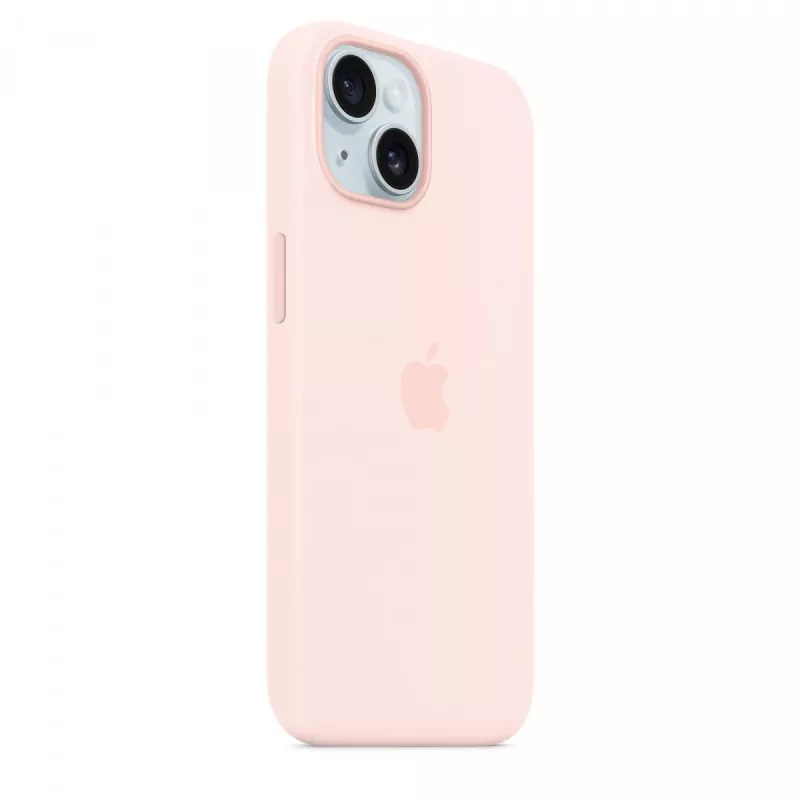 Silikona maciņš ar MagSafe iPhone 15 - gaiši rozā