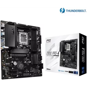 Mātesplate ASRock Z890 Pro-A ATX — Intel Z890 mikroshēmojums, LGA 1851, DDR5, 4x DIMM, 256GB, 2.5Gb LAN, PCIe Gen5