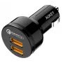 CC-T8 ātrās uzlādes auto lādētājs 2xUSB 3.0 6A 36W + micro USB kabelis 1m