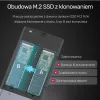 SSD korpuss Unitek S1206A diviem M.2 NVMe PCIe Gen3 x4 diskdziņiem, USB 3.2 Gen 2 (10 Gbit/s), alumīnija, USB-C, komplektā barošanas avots