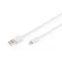 DIGITUS - Lightning kabelis - Lightning (vīr.) uz USB (vīr.) - 1,0 m - dubultā izolācija - balts - veidots - Apple iPad/iPhone/iPod (Lightning) (DB-600106-010-W)