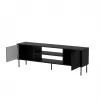 TV skapis cama meble CORTINA EF 180×40×60 cm, melns, skaidu plākšņu virsma, melns rāmis