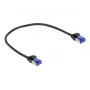 Tīkla kabelis DeLOCK RJ45 Cat.6A S/FTP plāns 0,25 m melns