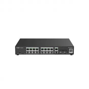 Pārvaldāms L2 Gigabit PoE slēdzis Ruijie RG-ES220GS-P — 18× Gigabit (10/100/1000), IEEE 802.3af/at, 40 Gbit/s, melns
