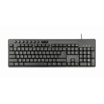 Vadu pilna izmēra tastatūra Gembird KBS-UM-04 USB QWERTY US English ar peli, melna, 1,5 m kabelis