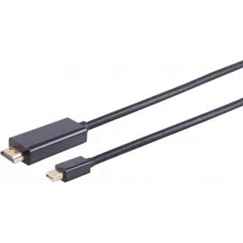 Mini DisplayPort–HDMI kabelis ShiverPeaks BS10-53025, 1 m, zelta pārklājuma savienotāji, vīrišķais–vīrišķais
