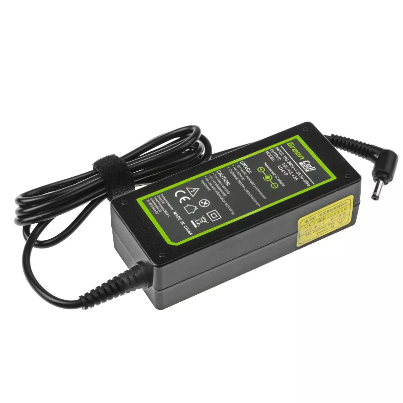 Strāvas adapteris Green Cell AD41P 65W ASUS klēpjdatoriem, 19V 3,42A, iekštelpām, melns