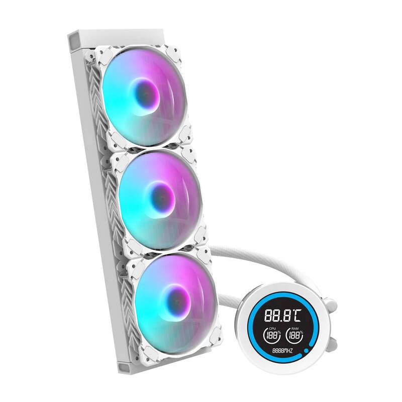 360 mm datora radiators Darkflash DN‑D360 balta — 360 mm dzesēšanas radiators šķidruma dzesēšanai datorā