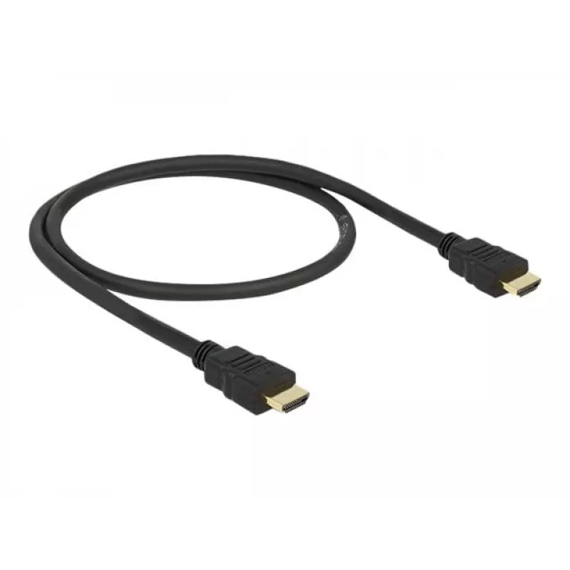 DeLOCK - Video-/Audio-/Tīkla kabelis - HDMI - 28 AWG - HDMI, 19-pin (vītne) - HDMI, 19-pin (vītne) - 50cm - Melns (84751)