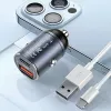 Auto lādētājs usams C38 30W — 1x USB-A + 1x USB-C ātrā uzlāde
