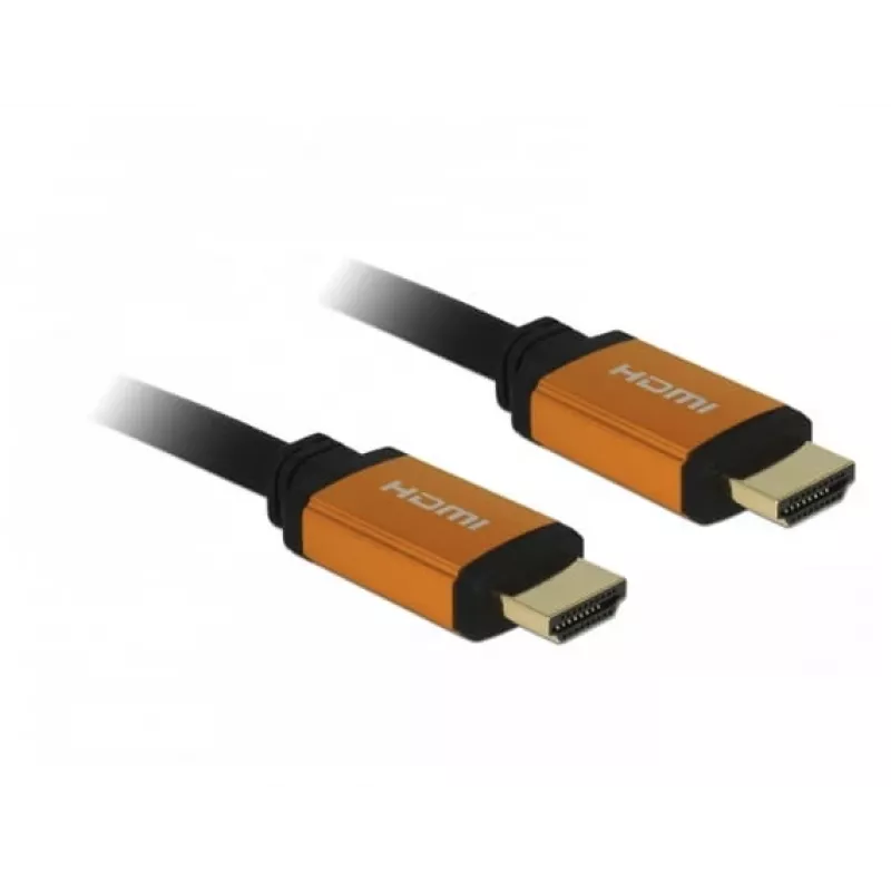 HDMI kabelis DeLOCK 85727 1m Type A vīriešu uz vīriešu melns zelta