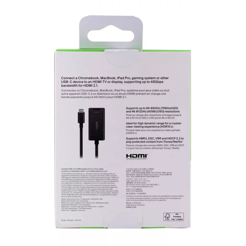 Belkin AVC013BTBK video kabeļa adapteris HDMI Type A (standarta) USB Type-C melns