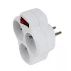 Esperanza ELK304W elektrības sadalītājs, 3 ligzdas ar slēdzi, balts