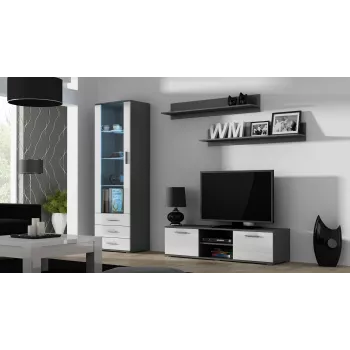 Cama TV statīvs SOHO 140 pelēks/balts glancēts