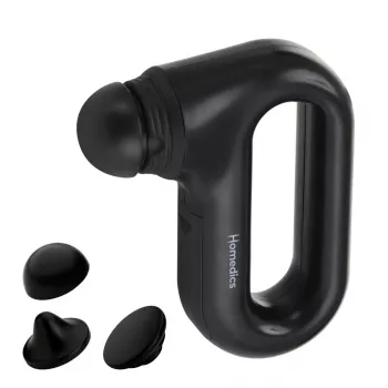 Pārnēsājama vibrācijas masāžas pistole HoMedics HHP-120BK — kompakts uzlādējams perkusijas masieris