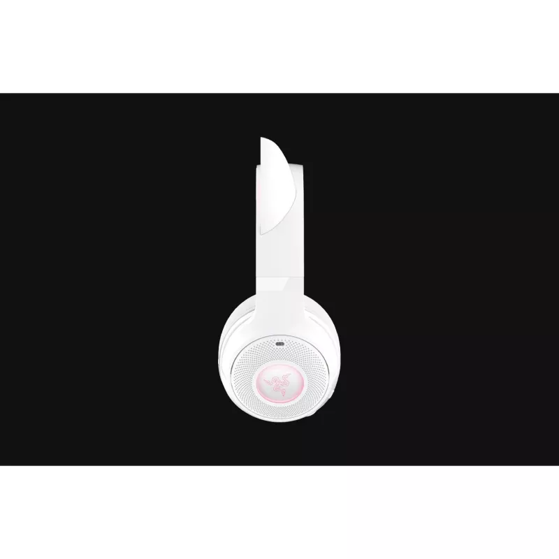 Bezvadu spēļu austiņas Razer Kraken Kitty V2 BT balta ar Bluetooth, THX telpisko audio, RGB apgaismojumu