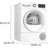 Kondensācijas veļas žāvētājs Bosch WQG145APPL 9 kg, siltumsūknis, 14 programmas, LED displejs, balts