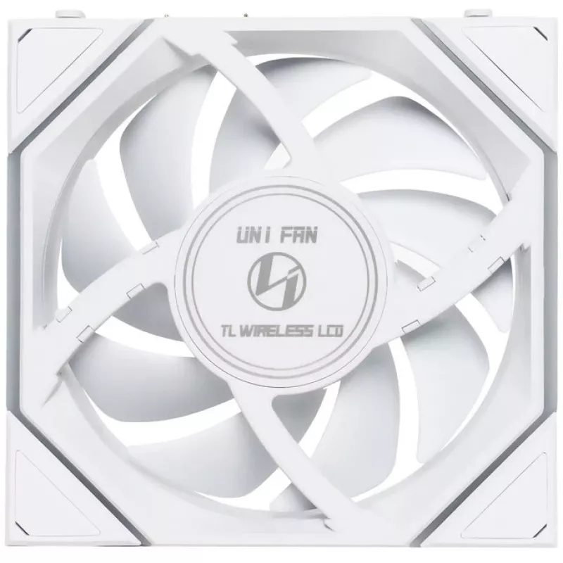 120mm korpusa ventilators Lian Li 12RTLLCD1W1W ARGB bezvadu LCD balts