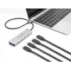 DeLOCK USB Type-C centrmezgls 10 Gbps 4 porti alumīnija pelēks