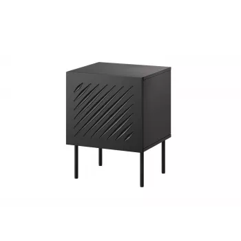 Naktsgaldiņš Cama Meble SIENA, komplektā 2 gab., 44,5×40×59 cm, melns matēts, MDF un kokšķiedru plātne