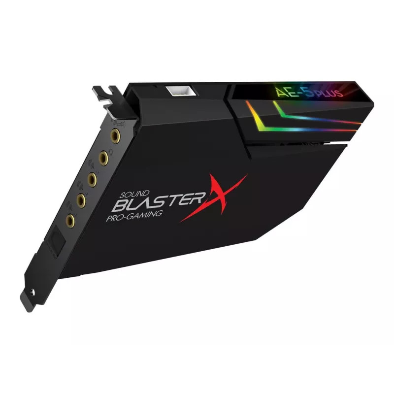 Creative Sound BlasterX AE-5 Plus Black PCI-e RGB spēļu skaņas karte