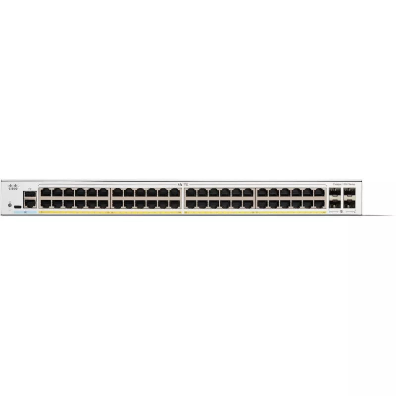 Pārvaldīts slēdzis Cisco Catalyst 1200-48P-4G 48 portu GE PoE 4x1GE SFP