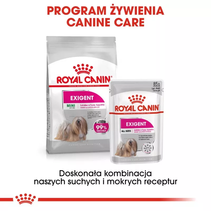 Mitrā suņu barība Royal Canin Exigent Meat Universal 12×85 g — mājputnu gaļa, pieaugušiem, izvēlīgiem suņiem