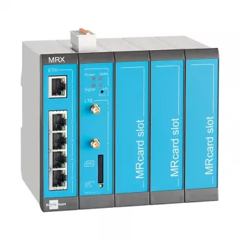 4G maršrutētājs INSYS icom MRX5 LTE — Fast Ethernet 10/100 Mbps, BGP/OSPF/RIP, IPSec, RADIUS