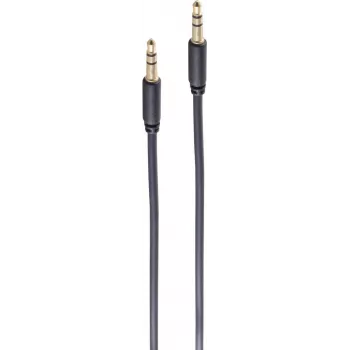 shiverpeaks ® BASIC-S--Super plāns Audio kabeļa ligzda — 3,5 mm stereo mini spraudnis uz 3,5 mm stereo mini spraudni, zelta kontakti, 3 kontaktu, apaļais kabelis, melns, 1,5 m (BS33981-S)