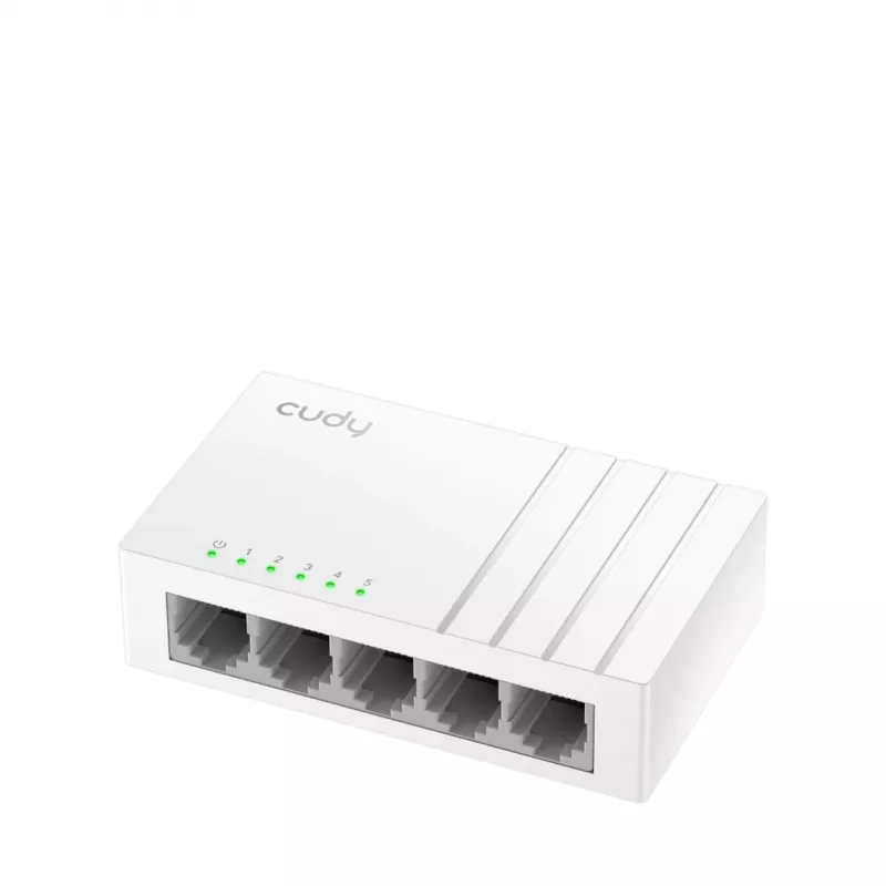 Tīkla slēdzis Cudy GS105U — Nevadāms 5 portu Gigabit Ethernet (10/100/1000), balts, 5 V